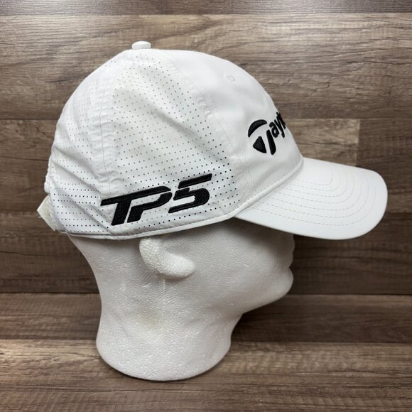 TaylorMade Cap Hat White Adjustable Hook and Loop One Size SIM TP5 - Picture 2 of 10